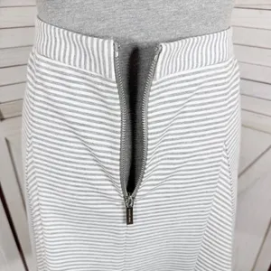 Michael Michael Kors Striped Knit Panel A-line‎ Skirt White Grey 4 thumbnail 7