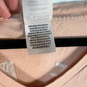 Victoria's Secret PINK V-Neck Pocket T-Shirt Peach Tropical Sequin‎ Back Large thumbnail 6