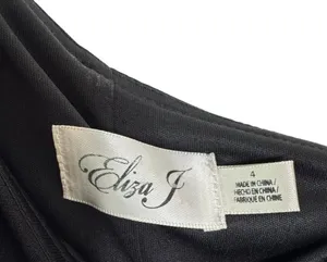 Eliza J Satin Bow One Shoulder Long Formal Dress Black Size 4 thumbnail 9