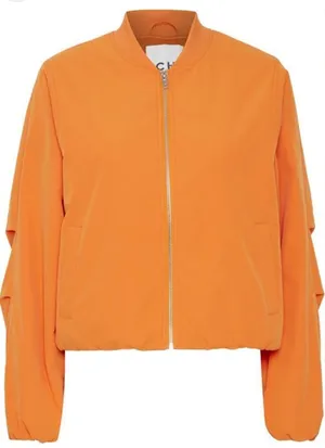 Anthropologie ICHI IHELISO JA Bomber Jacket size 38/ Medium Orange Full zip thumbnail 1