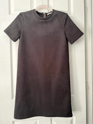 Zara Black Suede Mini Dress thumbnail 1