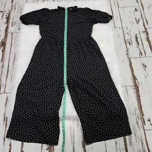 ASOS Women's short sleeve‎ mock neck oversized jumpsuit black pink dots size 6 thumbnail 7