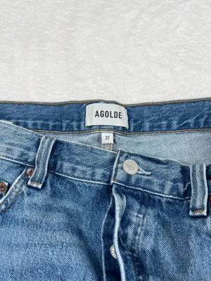AGOLDE Ridley High Rise Denim Shorts Women’s 32 Chant Distressed Cutoff thumbnail 3