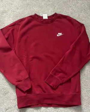 Nike Crewneck Sweatshirt Women’s Burgundy Pullover Oversized thumbnail 1