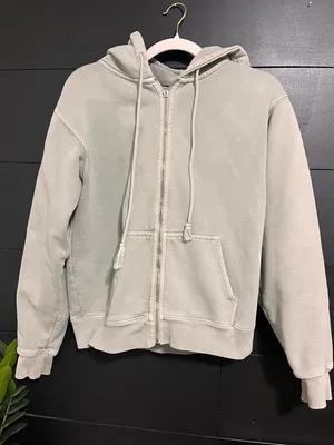 BRANDY MELVILLE Sage Full Zip Hoodie Sweatshirt Vintage Wash One Size EUC thumbnail 1