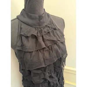 Y2K Esprit 100% Silk Halter Tank Top Dress Tiered Minimalist Capsule thumbnail 2