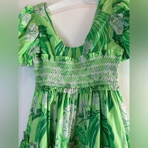New FARM RIO Dewdrop Floral Green Mini Dress Size Large thumbnail 4