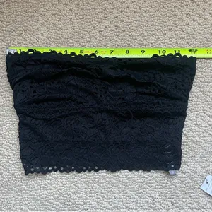 Aerie Black Lace Strapless Bandeau Top XS NWT thumbnail 6