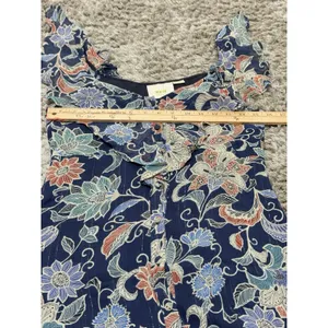 Maeve Anthropologie Womens Size 2 Blue Floral Off Shoulder Ruffle Blouse Top thumbnail 9