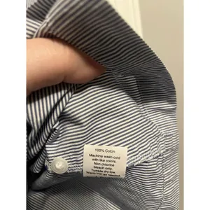 White Birch Madewell Striped Navy & White 3/4 Bell Sleeve Top L 100% Cotton thumbnail 4