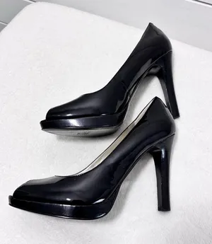 Nine West Black Peep Toe Heels Patent Upper Leather Open Toe Heels Pumps Size 9M thumbnail 2