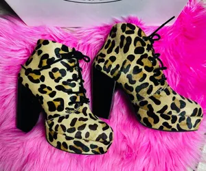 Steve Madden Real Fur Animal Print 5.5 New‎ thumbnail 1