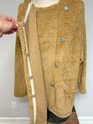 Free People Warm Wishes Hooded Sweater Teddy Jacket Cardigan thumbnail 9