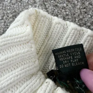 J.Crew Cable Knit Sweater Large Cream‎ Mock Neck Cotton Fisherman Runs Small thumbnail 6