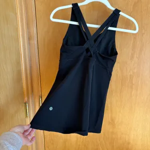 Lululemon Black Crossback Tank Top Athletic‎ Workout Yoga Tank Size 6 thumbnail 2
