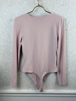 Aritzia Contour Light Pink Scoop-neck Long Sleeve Bodysuit - Size - Medium thumbnail 2
