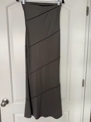 Gray Strapless Maxi Dress thumbnail 2