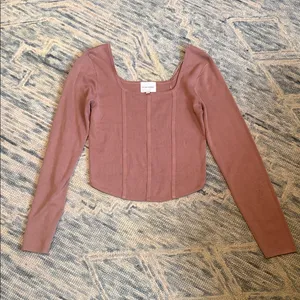 Pink Rose Square-Neck Corset Sweater Top Size Large thumbnail 2