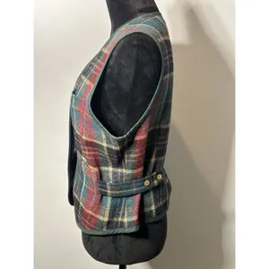 Talbots Wool Vest Women’s Small Petite Vintage Plaid Academic Prep Equestrian thumbnail 2