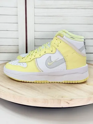 Nike Dunk High Up Sneakers White Citron Lemon‎ Yellow Womens 8 DH3718-105 thumbnail 3