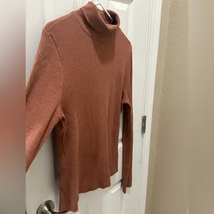 LULUS Brown Ribbed Turtleneck Top size XL NEW thumbnail 11