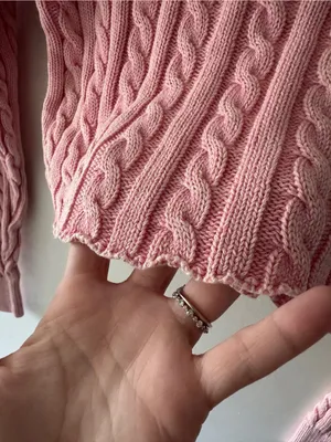 Aerie Pink Cable Knit Cropped Sweater thumbnail 5