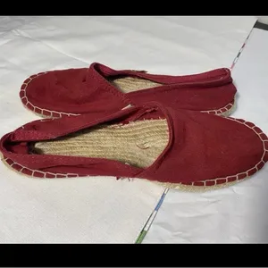 Steve Madden Red Espadrille Flats Womens Size 8 Slip On Canvas Shoes Preowned thumbnail 7