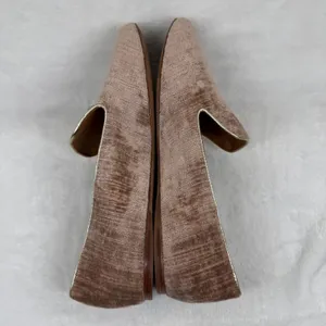 Tory Burch Dusty Rose Velvet Ribbed Smoking Slipper Loafers Gold Trim Flats 9.5‎ thumbnail 11