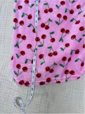 Women's Spoiled Angel Cherry Print Robe, Size M, Pink and Red thumbnail 7