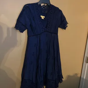 Catherine malandrino‎ blue dress 6 thumbnail 4