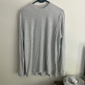 SKIMS Heather Grey Modal Cotton Long Sleeve Crew Neck Top Size M thumbnail 4
