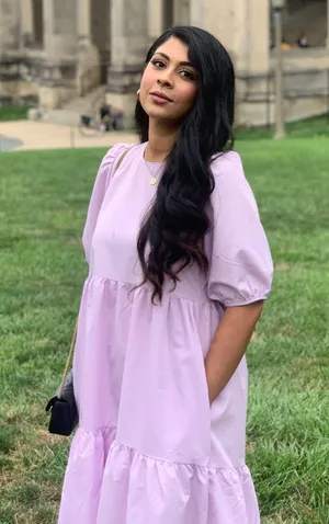 Nasty Gal Puff Sleeve Crew Neck Tiered Midi Dress thumbnail 1