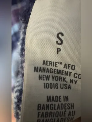 Aerie | EUC Cotton Navy & Purple Plaid Flannel Oversized Button-Down Shirt (S/M) thumbnail 12