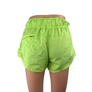 Lululemon Neon Green High Rise Sports Yoga Running Athletic Dolphin Shorts Sz 6 thumbnail 2