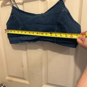 Vivid Denim Blue Women's Crop Top - size XL thumbnail 5