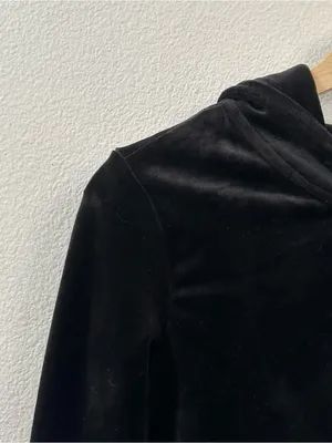 Juicy Couture Women's OG Big Bling Velour Hoodie‎ Black Size XS thumbnail 7