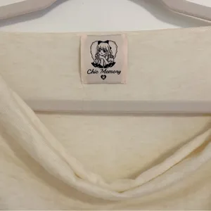 Japanese Kawaii Cream Beige Summer Knitted Cowl Neck Blouse Shirt Top thumbnail 5
