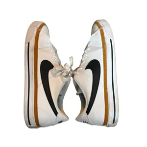 Nike Court Legacy White Black Desert Ochre Leather Sneakers Casual Lace-Up Shoes thumbnail 5