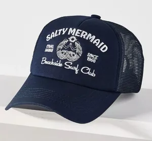 Anthropologie X Worn/West Salty Mermaid Trucker Hat Adjustable In Navy NWT thumbnail 1
