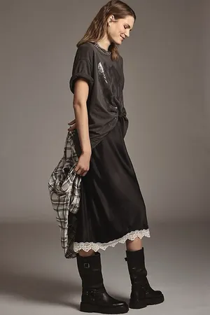 NWT Anthropologie Black The Tilda Slip Skirt: Lace-Trimmed Edition. Size Small thumbnail 3