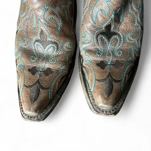 Circle g brown and blue coastal cowgirl boots size 6 1/2 thumbnail 5