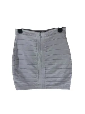 Express Gray Bandage Mini Skirt With Back Zipper Size 00 Rayon Blend thumbnail 2