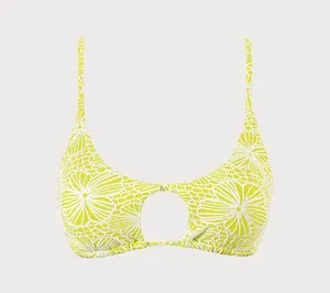 Berlook Light Green Floral Jacquard Cut Out Bikini Top ONLY 11 thumbnail 6