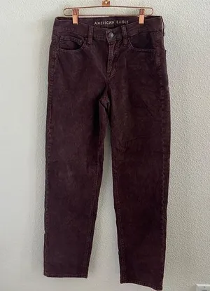 American Eagle 90s Straight Ribbed Corduroy Pants Purple Hue Fall Academia 4 thumbnail 1
