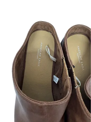 (RC) American Eagle Womens 10 Brown Leather Mule Clogs Slip Block Heel Shoes thumbnail 8