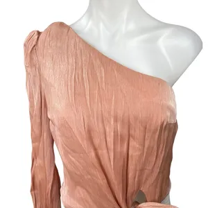 REVOLVE x Lovers + Friends Kendall Rose Metallic One Shoulder Tie Blouse Top S thumbnail 4