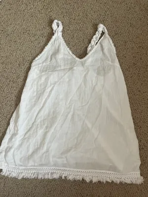 Long tank top blouse White Size M thumbnail 1