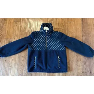 J.Crew Sherpa printed quarter zip fleece sweater small thumbnail 7