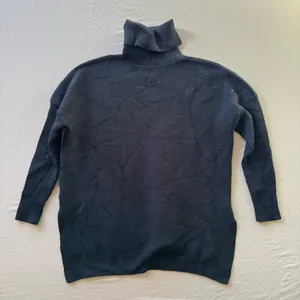 Oversized Turtleneck Tunic Sweater Blue thumbnail 2