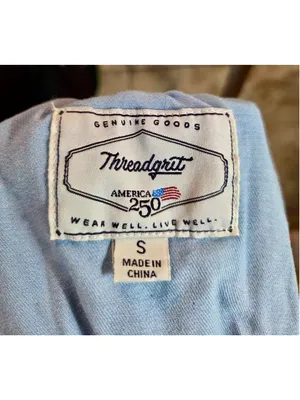 Threadgrit Star Print Ruffle Sleeve Smocked Waist Chambray Mini Dress Small W263 thumbnail 3